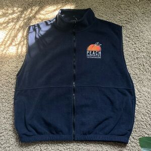 navy fleece vest with peach!